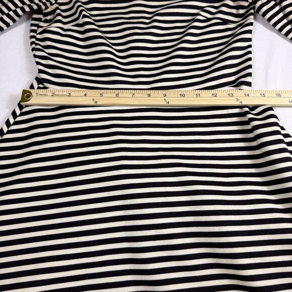 Pixley Dress Medium Kathy Striped‎ Fit & Flare Black Cream Skater Black White - Picture 12 of 15